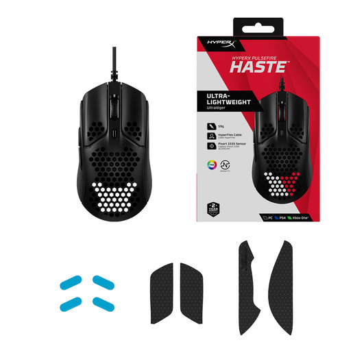 Mouse Gamer Óptico HyperX Pulsefire Haste / RGB / Alámbrico / USB / 16000dpi / Negro