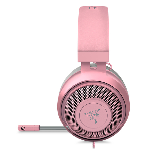 Audífonos Gamer Razer Kraken Quartz Pink / Sonido envolvente 7.1 / 3.5 mm / Laptop / PC / PS4 / Xbox One / Rosa