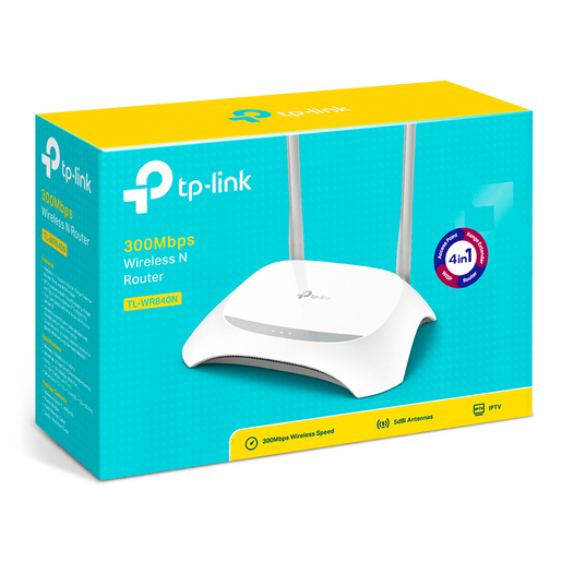 Router Inalámbrico TP-Link TL-WR840N / 5 Ethernet / 2 antenas / 300 Mbps