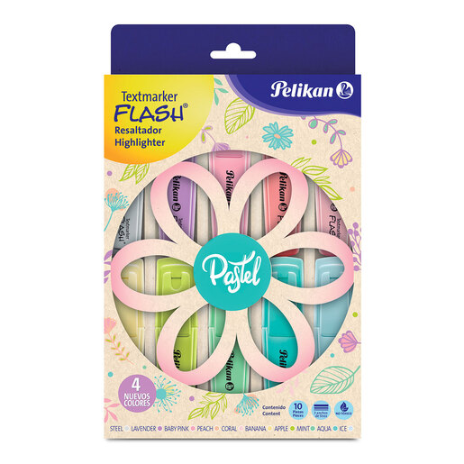 Marcatextos Flash Pastel Pelikan 10 piezas