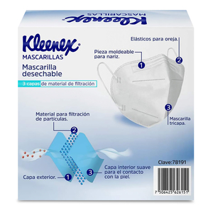 Cubrebocas Tricapa Kleenex / Empaque 10 piezas