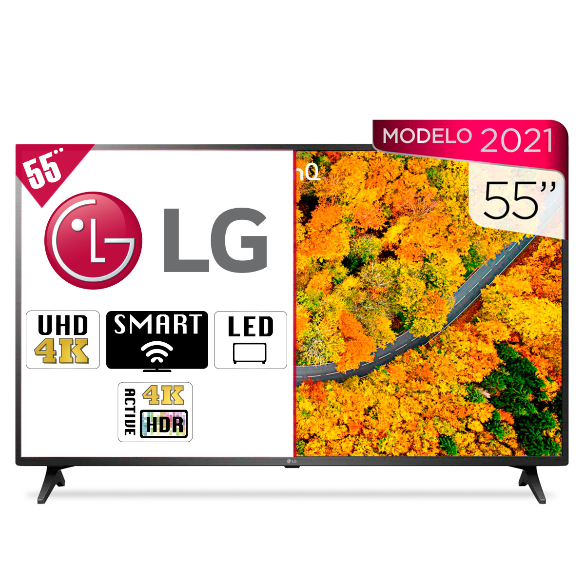 Pantalla TV LG 55UP7500PSF / Inteligencia Artificial ThinQ / 4K Ultra HD / 55 Pulg. / Smart TV / Led / HDR / Ultra Surround / HDMI / USB