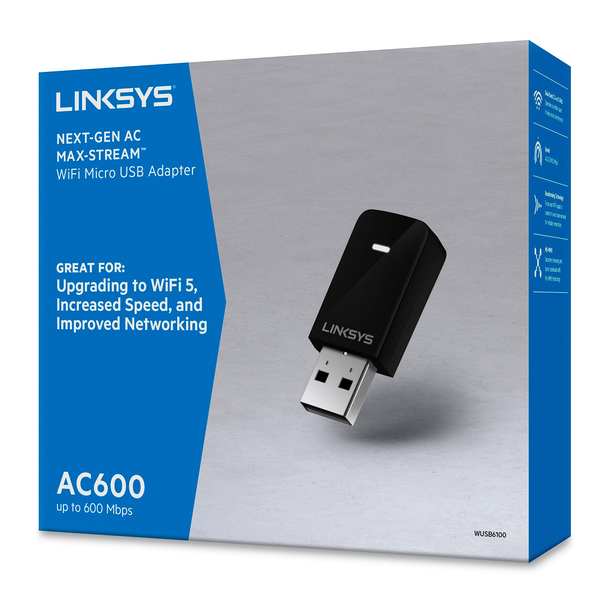 Adaptador WiFi USB Inalámbrico Linksys Max-Stream WUSB6100M Doble banda  Negro | Office Depot Mexico