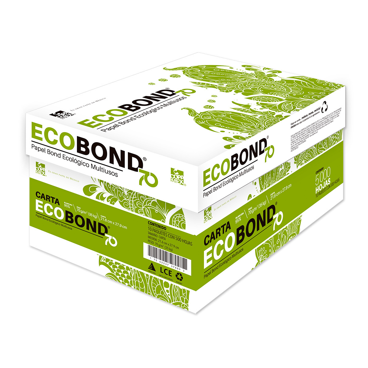 Caja de Papel Bond Ecológico Copamex Carta 10 paquetes