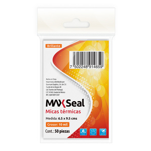 Micas Térmicas Transparentes Max Seal / 10 x 15 cm / 3 mil / 50 piezas