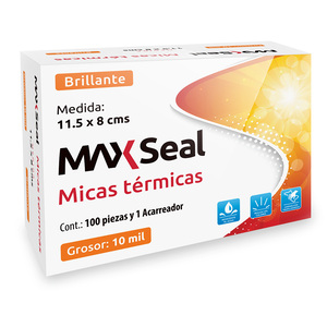 Micas Térmicas Transparentes Max Seal / 8 x 11.5 cm / 10 mil / 100 piezas