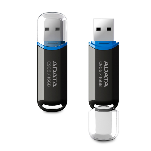 Memoria USB Adata C906 16gb USB  Negro con azul | Office Depot Mexico