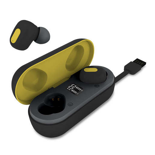 Audífonos Bluetooth Inalámbricos Billboard BB-E80407 In ear True Wireless  Negro con amarillo | Office Depot Mexico