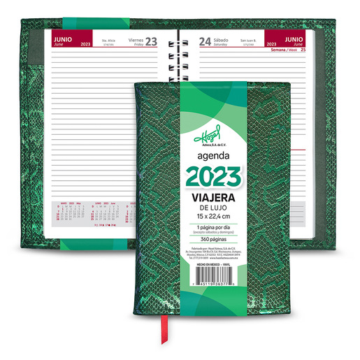 Agenda Viajera de Lujo Hazel 2023 / Verde