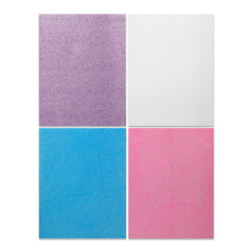 Foamy Diamantado Carta La Principal / Azul rosa lila azul / 4 piezas