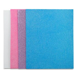 Foamy Diamantado Carta La Principal / Azul rosa lila azul / 4 piezas