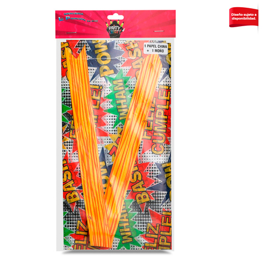 Kit de Papel China Party Color / 2 piezas / Decorado / Moño / Diseños sujetos a disponibilidad  
