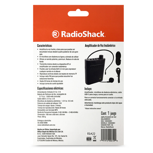 Amplificador de Voz Bluetooth RadioShack