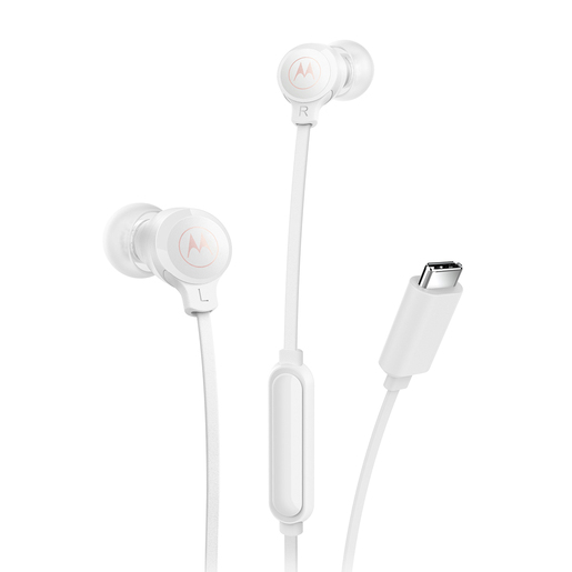 Audífonos Motorola Earbuds 3-S / In ear / Plug 3.5 mm / Cable plano / Blanco