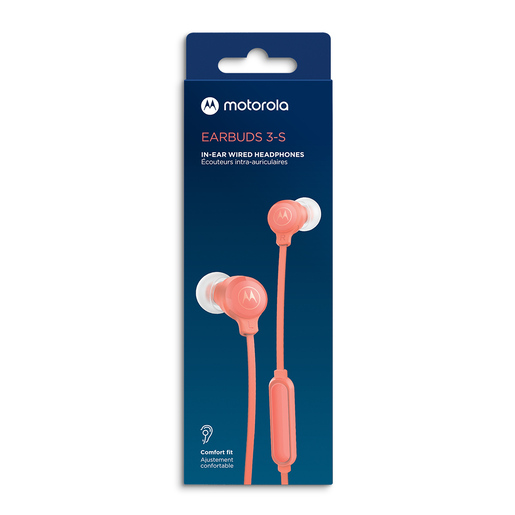 Audífonos Motorola Earbuds 3-S / In ear / Plug 3.5 mm / Cable plano / Naranja