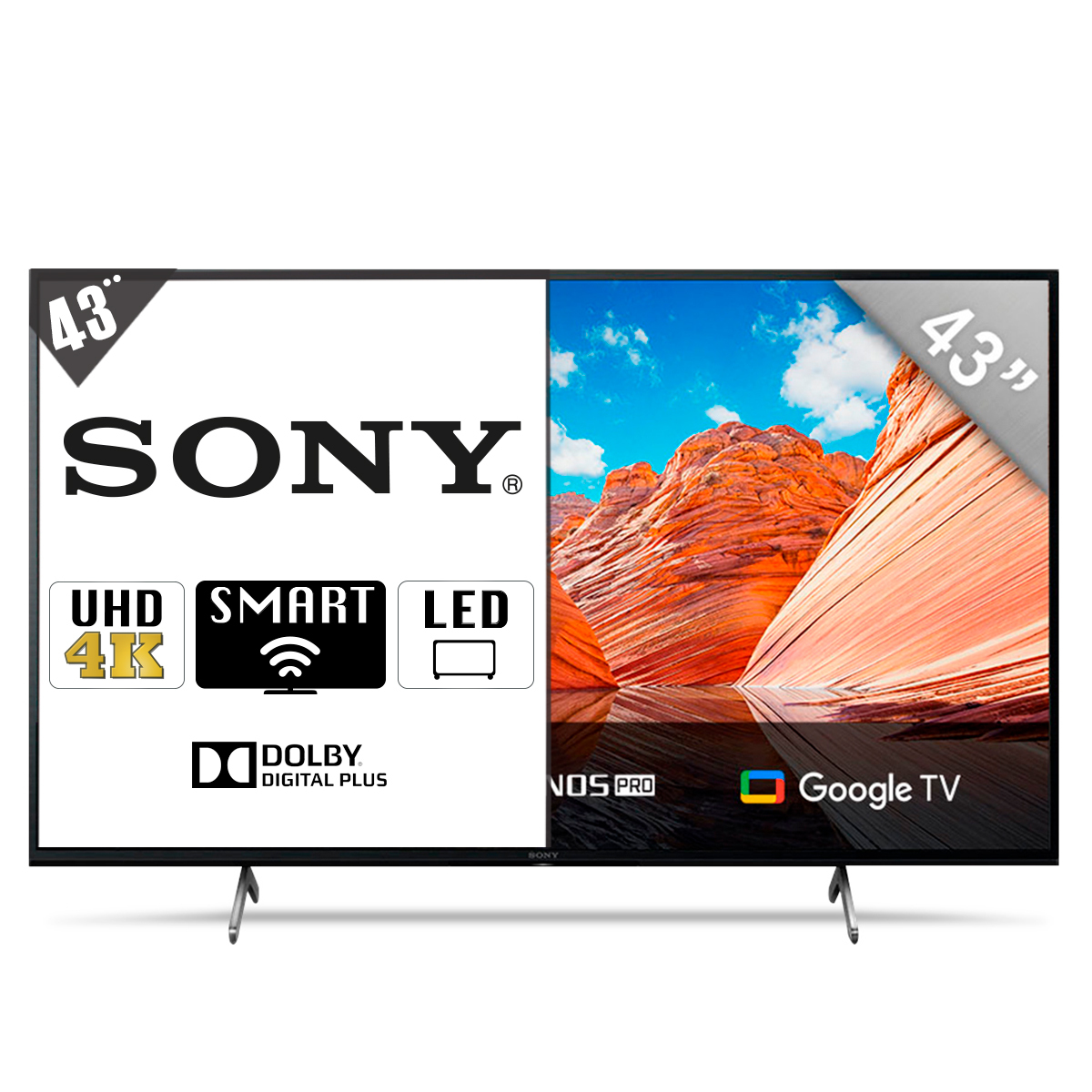 Pantalla TV Sony KD-43X80J / 4K Ultra HD / 43 Pulg. / Smart TV / Led / Bluetooth / Dolby Atmos / HDMI / USB