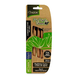 Plumas Azor PinPoint Green / Punto mediano / Tinta negra / 3 piezas Plumas Azor PinPoint Green / Punto mediano / Tinta negra / 3 piezas