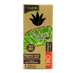 Plumas Azor PinPoint Green / Punto fino / Tinta negra / 12 piezas Plumas Azor PinPoint Green / Punto fino / Tinta negra / 12 piezas