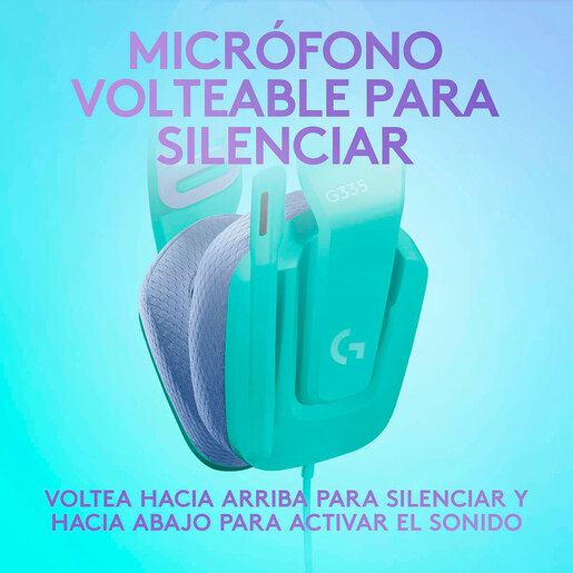 Audífonos Gamer Logitech G G335 3.5 mm Menta
