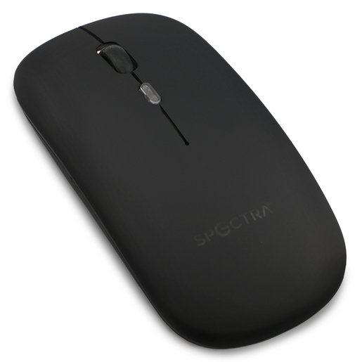 Mouse Inalámbrico Recargable Spectra E-1300 USB y Bluetooth Negro