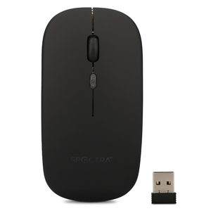 Mouse Inalámbrico Recargable Spectra E-1300 USB y Bluetooth Negro