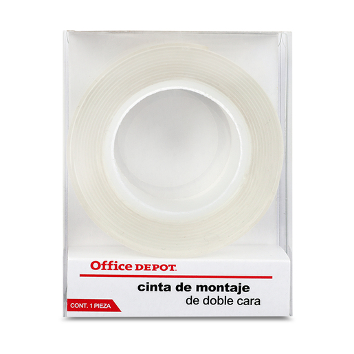 Cinta de Montaje Doble Cara Office Depot Transparente 2.5 cm x 2 m