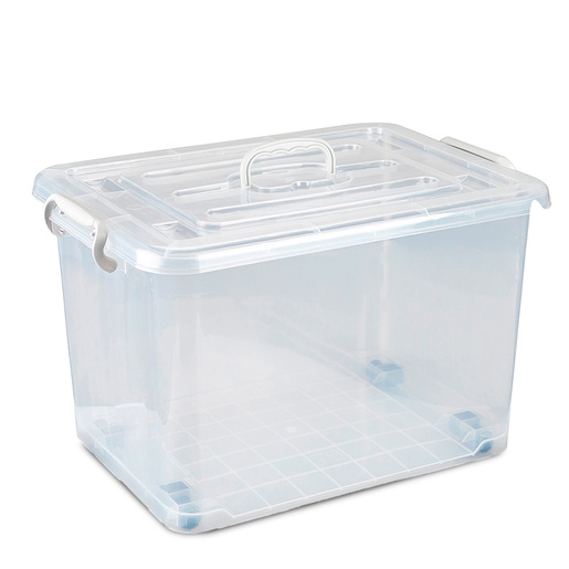 Caja de Plástico con Tapa Office Depot 22.5 L Transparente