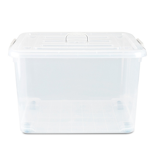 Caja de Plástico con Tapa Office Depot 80 L Transparente