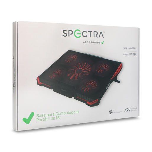 Base para Laptop con Ventiladores Spectra K33 / USB / Negro