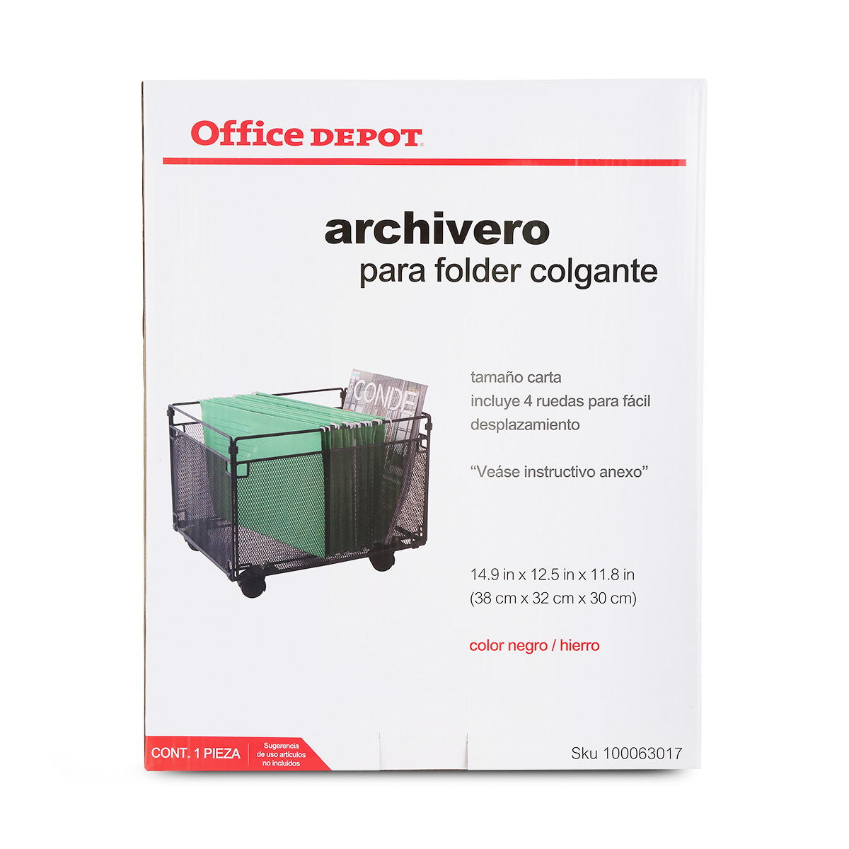 Carrito Armable Office Depot WDT0321G Hierro Negro | Office Depot Mexico