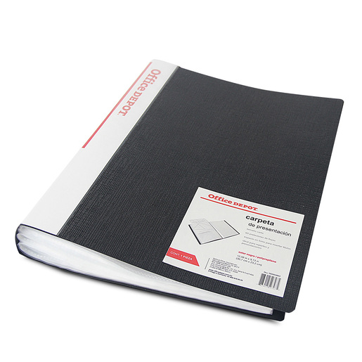 Carpeta de Presentación Carta con Protectores Office Depot Negro
