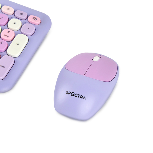 Teclado y Mouse Inalámbrico Spectra / USB / Lila