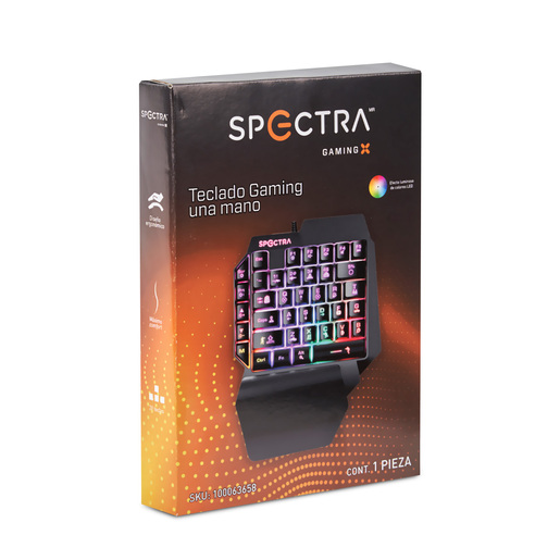 Teclado Numérico Alámbrico Gamer Spectra / USB / Negro 