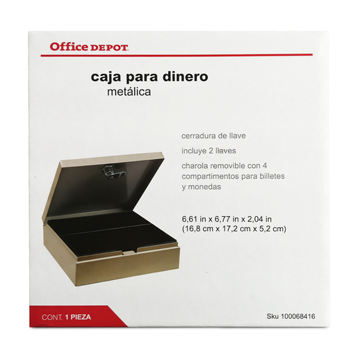 Caja para Dinero Office Depot TS815 4 CompartimentosDINERO OD TS815 ARENA