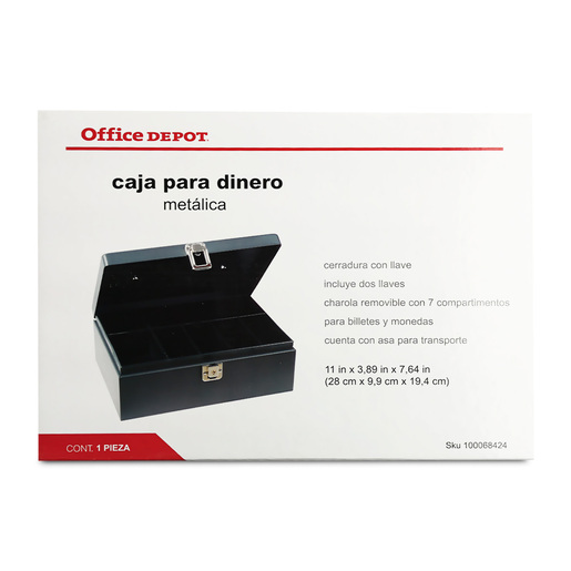 Caja para Dinero Office Depot TS816 7 Compartimentos