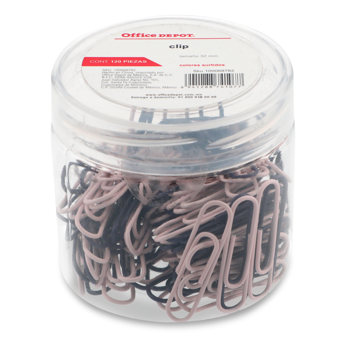 Set De Clips Clips Estándar Office Depot Rosa y Gris 120 piezas | Office Depot Mexico