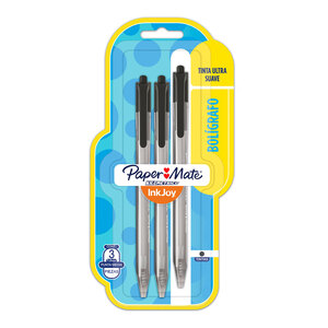 Plumas InkJoy Paper Mate Kilométrico Negro 3 piezas Plumas InkJoy Paper Mate Kilométrico Negro 3 piezas