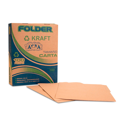 Folders Carta Ecológico APSA / Natural / 100 piezas