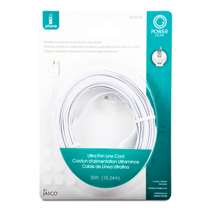 Cable Telefónico Power Gear Ultrafino / 15.24 m / Blanco Cable Telefónico Power Gear Ultrafino / 15.24 m / Blanco