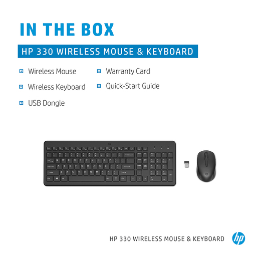 Teclado y Mouse Inalámbrico Hp 330 / USB / Estándar / Negro
