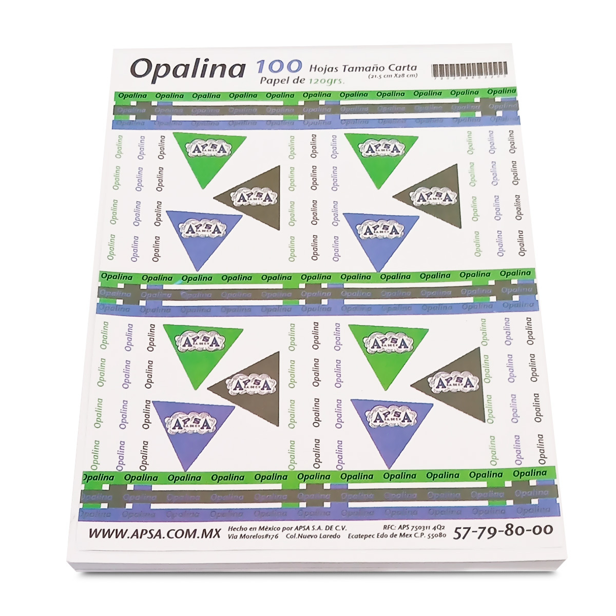 Papel Opalina APSA / 100 hojas / Carta / Blanco / 120 gr
