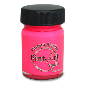 Pintura Acrílica Fluorescente PintArt Studio Vidrio No.983 / Rosa / 1 pieza / 30 ml 