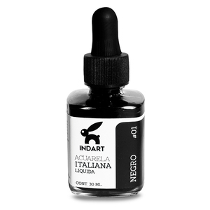Acuarela Italiana Indart Negro 30 ml 