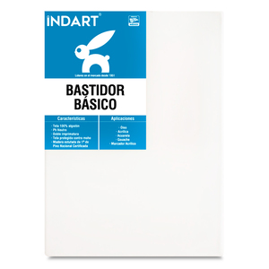 Bastidor Básico Tira Delgada Indart / 30 x 40 cm / Blanco