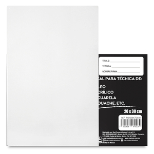 Cartón con Tela Indart 20 x 30 cm Blanco