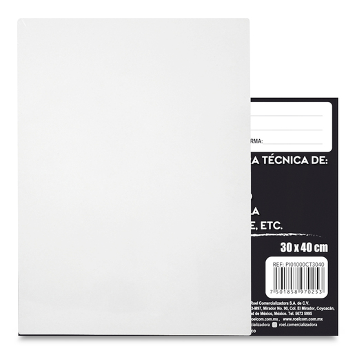 Cartón con Tela Indart 30 x 40 cm Blanco