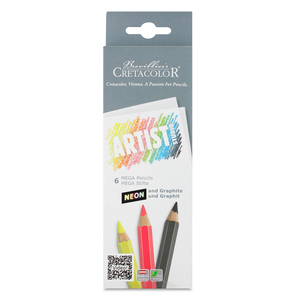Lápices de Colores Neón Hexagonales Roel Cretacolor Artist Studio Mega 6 piezas Lápices de Colores Neón Hexagonales Roel Cretacolor Artist Studio Mega 6 piezas