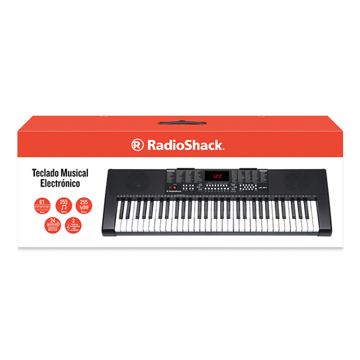 Piano Eléctrico RadioShack JK-57 / 61 teclas / Negro 