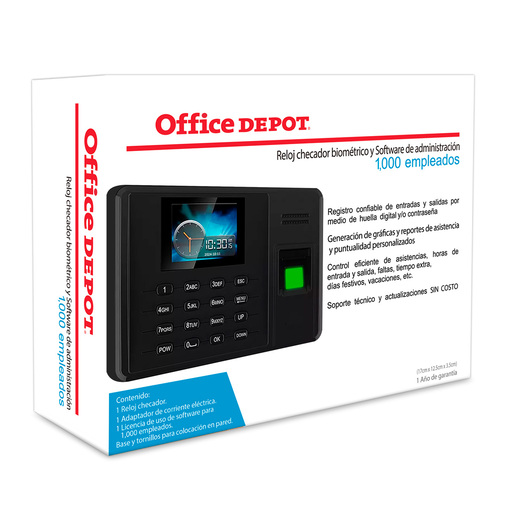 Reloj Checador Office Depot Digital 1,000 Empleados