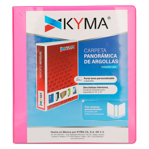 Carpeta Panorámica con Arillo en O de 1 pulg. Kyma Rosa Neón Carpeta Panorámica con Arillo en O de 1 pulg. Kyma Rosa Neón